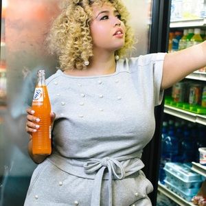 Premme Pearl Studded Terry Wrap Top